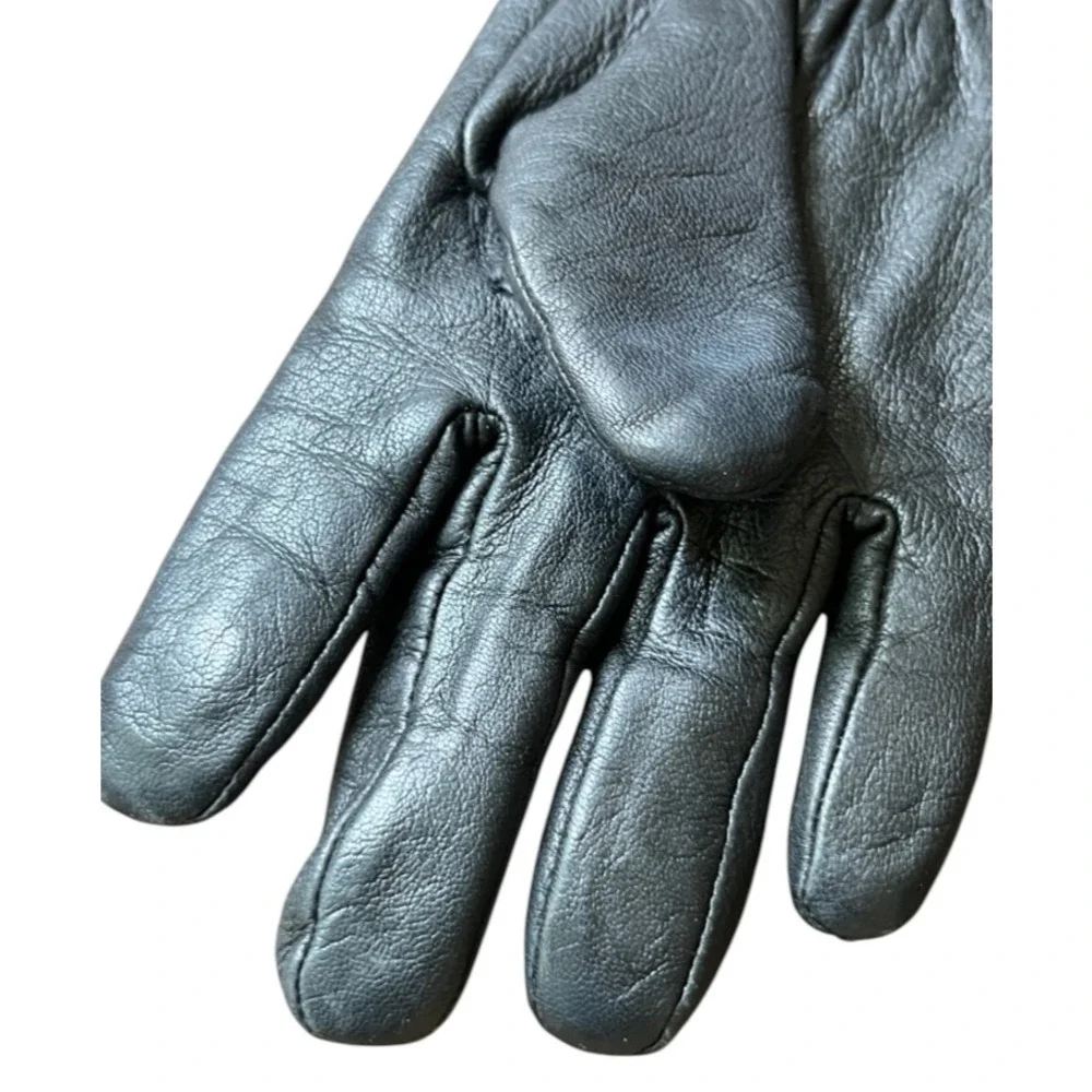THINSULATE 40 GRAMS Black Leather Gloves SOFT FLEECE LINED Ladies Size S